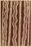 Artist: Tjupurrula, Turkey Tolsen | Title: Water story | Date: 1992 | Technique: linocut, printed in brown ink, from one block