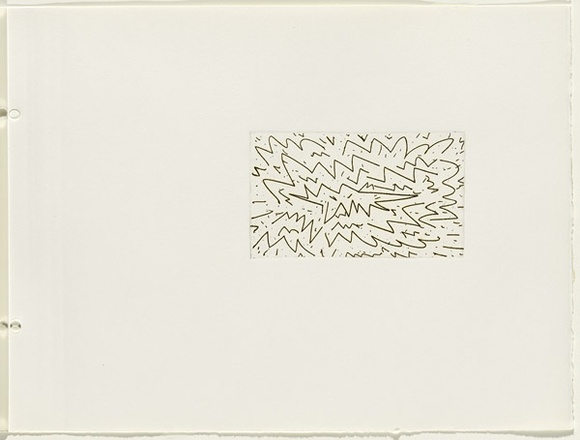 Artist: b'JACKS, Robert' | Title: b'not titled [abstract linear composition]. [leaf 26 : recto]' | Date: 1978 | Technique: b'etching, printed in black ink, from one plate'