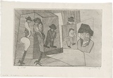 Artist: b'WALKER, Murray' | Title: b'The performers.' | Date: 1967 | Technique: b'etching, printed in black ink, from one plate'