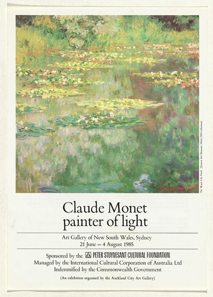 Title: b'Claude Monet painter of light [Art Gallery of New South Wales exhibition poster]'