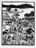 Artist: b'Allen, Joyce.' | Title: b'The bay.' | Date: 1985 | Technique: b'linocut printed in black ink, from one block'