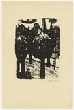 Artist: SELLBACH, Udo | Title: Trees in a street | Date: 1950 | Technique: lithograph, printed in black ink, from one stone