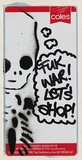 Artist: b'VEXTA.' | Title: b'War victim goes shopping.' | Date: 2004 | Technique: b'stencil, printed in black ink, from one stencil'