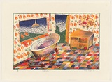 Artist: Eager, Helen. | Title: Bird bath. | Date: 1975 | Technique: lithograph, printed in colour, from multiple plates; collage