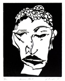 Artist: b'Burgess, Jeff.' | Title: b'Human head.' | Date: 1981 | Technique: b'linocut, printed in black ink, from one block'