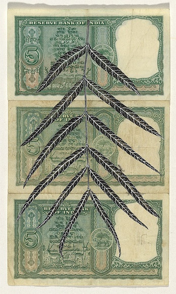 Artist: b'HALL, Fiona' | Title: b'Hemidesmus indicus  - Sarsaparilla (Indian currency)' | Date: 2000 - 2002 | Technique: b'gouache' | Copyright: b'\xc2\xa9 Fiona Hall'