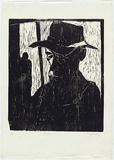 Artist: WALKER, Murray | Title: Bill Burns. | Date: 1966 | Technique: woodcut, printed in black ink, from one block