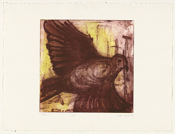 Artist: b'Ward, Julia.' | Title: b'Up!' | Date: 1994 | Technique: b'etching and sugarlift aquatint, printed colour with plate-tone, from two plates'