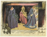 Artist: Thorpe, Lesbia. | Title: Glasgow Museum | Date: 1956 | Technique: lithograph and linocut, printed in colour, from four blocks