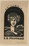 Artist: FEINT, Adrian | Title: Bookplate: S.R. Phippard. | Date: 1929 | Technique: wood-engraving, printed in black ink, from one block | Copyright: Courtesy the Estate of Adrian Feint