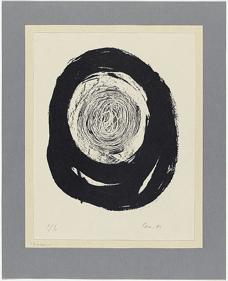 Artist: b'MADDOCK, Bea' | Title: b'Embryo' | Date: 1962 | Technique: b'lithograph, printed in black ink by hand-burnishing, from one stone'