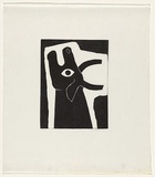 Artist: Groblicka, Lidia. | Title: Cow | Date: 1969 | Technique: woodcut, printed in black ink, from one block