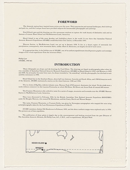 Artist: Elliott, Fred W. | Title: Foreword | Date: 1997, February | Technique: photo-lithograph, printed in black ink, from one stone | Copyright: By courtesy of the artist