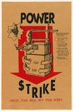 Title: not titled [power strike] | Date: c.1985 | Technique: screenprint, printed in colour, from multiple stencils; with addition of stamp, printed in red red ink, from commercially produced rubber stamp