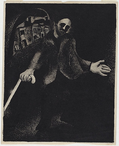 Artist: b'Fewster, Edward Robert.' | Title: b'The blind man.' | Date: 1954 | Technique: b'lithograph'