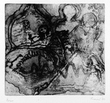 Artist: SHEARER, Mitzi | Title: Double image | Date: 1980 | Technique: etching, printed in black ink, from one  plate