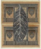 Artist: HALL, Fiona | Title: Mespilus germanica - Medlar (Russian currency) | Date: 2000 - 2002 | Technique: gouache | Copyright: © Fiona Hall
