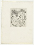 Artist: b'BOYD, Arthur' | Title: b'Resting figure with small nude inset.' | Date: (1968-69) | Technique: b'etching and drypoint, printed in black ink, from one plate' | Copyright: b'Reproduced with permission of Bundanon Trust'