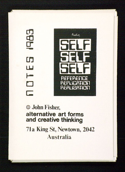 Artist: b'Fisher, John' | Title: b'Self, Self, Self. A book containing [54] pp.'