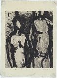 Artist: b'MADDOCK, Bea' | Title: b'Model and a cast' | Date: 1960 | Technique: b'hardgound etching, softground etching and sugar-lift aquatint, printed in black ink, from one zinc plate'