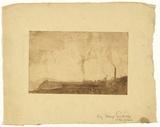 Artist: b'Lindsay, Daryl.' | Title: b'(Industrial scene)' | Date: c.1920 | Technique: b'etching, printed in black ink, from one plate'