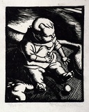 Artist: b'Hawkins, Weaver.' | Title: b'At play' | Date: c.1927 | Technique: b'woodcut, printed in black ink, from one block' | Copyright: b'The Estate of H.F Weaver Hawkins'