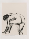 Artist: ROSE, David | Title: Life drawing #2 (getting near Degas) | Date: 2001 | Technique: lithograph, printed in black ink, from one stone over screenprint, printed in warm buff ink, from one screen