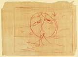 Artist: b'Nolan, Sidney.' | Title: b'Moonboy and stars' | Date: c.1939 | Technique: b'transfer drawing'