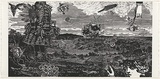 Title: bView of Geelong toward great, great grandmother Stinton's garden | Date: 2007 | Technique: b'linocuts, printed in black ink, each from one block'