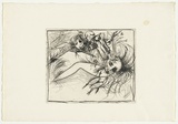 Artist: BOYD, Arthur | Title: Broken nude and flying figure. | Date: (1962-63) | Technique: drypoint, printed in black ink, from one plate | Copyright: Reproduced with permission of Bundanon Trust