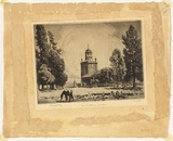 Artist: LINDSAY, Lionel | Title: St. Matthews, Windsor | Date: 1919 | Technique: etching and aquatint, printed in brown ink with plate-tone, from one plate | Copyright: Courtesy of the National Library of Australia