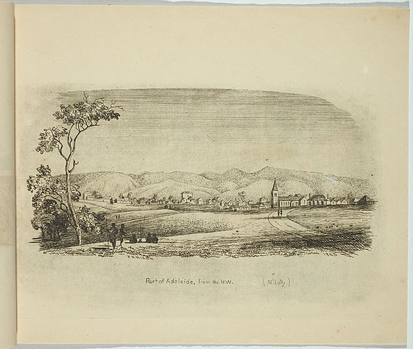 Artist: b'Nixon, F.R.' | Title: b'Part of Adelaide, from the N.W.' | Date: 1845 | Technique: b'etching, printed in black ink, from one plate'