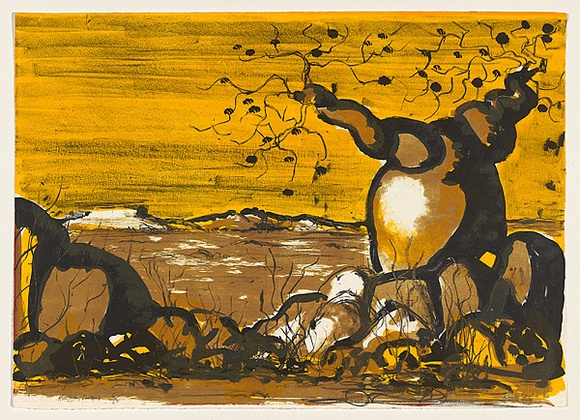 Artist: b'Drysdale, Russell.' | Title: b'Kimberley landscape.' | Date: 1964 | Technique: b'lithograph, printed in colour, from three zinc plates' | Copyright: b'\xc2\xa9 Estate of Russell Drysdale'