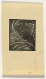 Artist: b'Bell, George..' | Title: b'(Mother and child).' | Technique: b'linocut, printed in black ink, from one block'