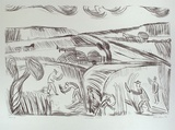 Artist: Faulkner, Sarah | Title: Cutting cane | Date: 1992 | Technique: lithograph, printed in black ink, from one stone