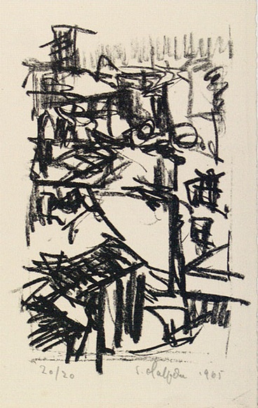 Artist: b'Halpern, Stacha.' | Title: b'not titled [Paris rooftops]' | Date: 1965 | Technique: b'lithograph, printed in black ink, from one stone [or plate]'