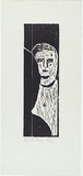 Artist: b'MADDOCK, Bea' | Title: b'Red and yellow faces' | Date: 1964 | Technique: b'woodcut, printed in black ink, from  one pine block'