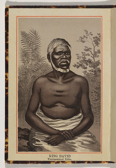 Artist: UNKNOWN | Title: King David; Warrnambool tribe. | Date: c.1890 | Technique: lithograph, printed in brown ink, from one plate; varnished