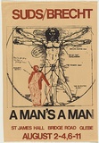 Artist: b'UNKNOWN' | Title: bSuds/Brecht: A Man's A Man | Date: 1975 | Technique: b'screenprint, printed in colour, from multiple stencils'