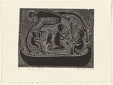 Artist: MOTLOP, Victor | Title: Gul-aw Mariel | Date: 2000 | Technique: linocut, printed in black ink, from one block