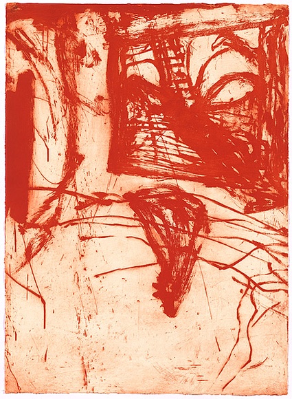 Title: b'Shallow grave 1 [panel 11]' | Date: 2000 | Technique: b'liftground aquatint, printed in red ink, from one copper plate'