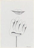 Artist: b'Burns, Peter.' | Title: b'Hand sculpture' | Date: 1986 | Technique: b'photocopy, printed in black ink' | Copyright: b'\xc2\xa9 Peter Burns'