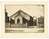 Artist: b'PLATT, Austin' | Title: b'Pultney St School, Adelaide' | Date: 1937 | Technique: b'etching, printed in black ink, from one plate'