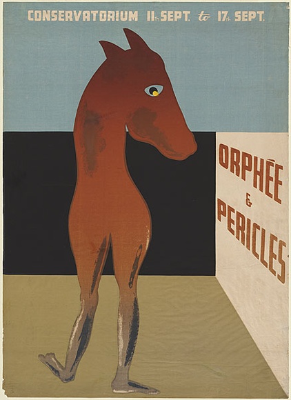 Artist: b'Nolan, Sidney.' | Title: b'Pericles and Orph\xc3\xa9e' | Date: 1948 | Technique: b'screenprint, printed in colour, from multiple stencils'