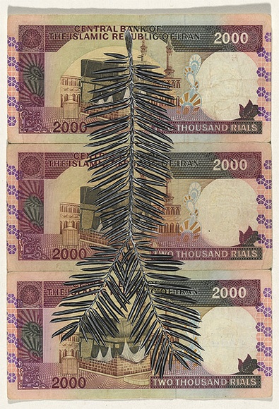 Artist: b'HALL, Fiona' | Title: b'Taxus baccata - Yew (Iranian currency)' | Date: 2000 - 2002 | Technique: b'gouache' | Copyright: b'\xc2\xa9 Fiona Hall'