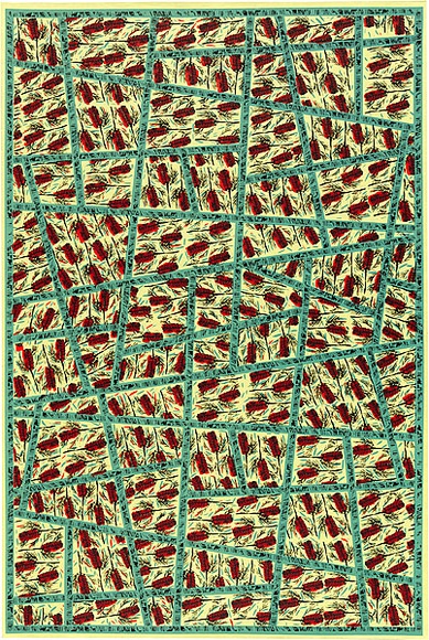 Artist: b'Alder, Alison.' | Title: b'Wrapping paper: Banksia' | Date: 1986 | Technique: b'screenprint, printed in colour, from three stencils'