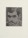 Artist: b'MADDOCK, Bea' | Title: b'Man' | Date: 1973 | Technique: b'photo-etching and aquatint, printed in black ink, from one zinc plate'