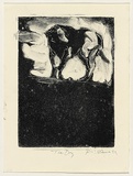 Artist: AMOR, Rick | Title: The dog. | Date: 1989 | Technique: monotype, printed in black ink, from one plate