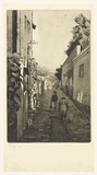 Artist: b'EWINS, Rod' | Title: b'Back alley, Genoa.' | Date: 1964 | Technique: b'etching and aquatint, printed in black ink, from one copper plate'