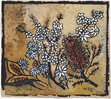 Artist: b'PRESTON, Margaret' | Title: b'Still life' | Date: 1950 | Technique: b'stencil, printed in colour, from one hand-cut paper stencil' | Copyright: b'\xc2\xa9 Margaret Preston. Licensed by VISCOPY, Australia'